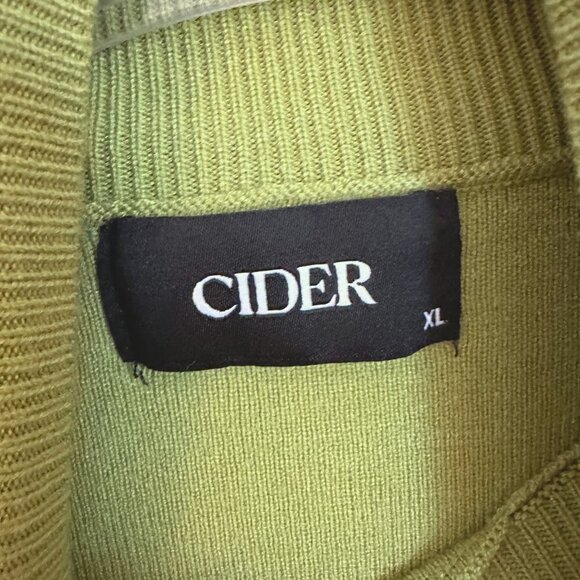 Cider Ribbed Knit Fitted Long Sleeve Turtleneck Top Apple Brat Green XL - Picture 5 of 6